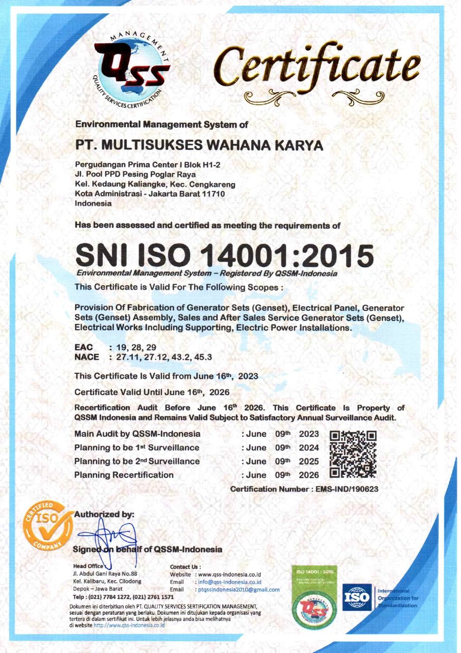 sertifkat iso highlander