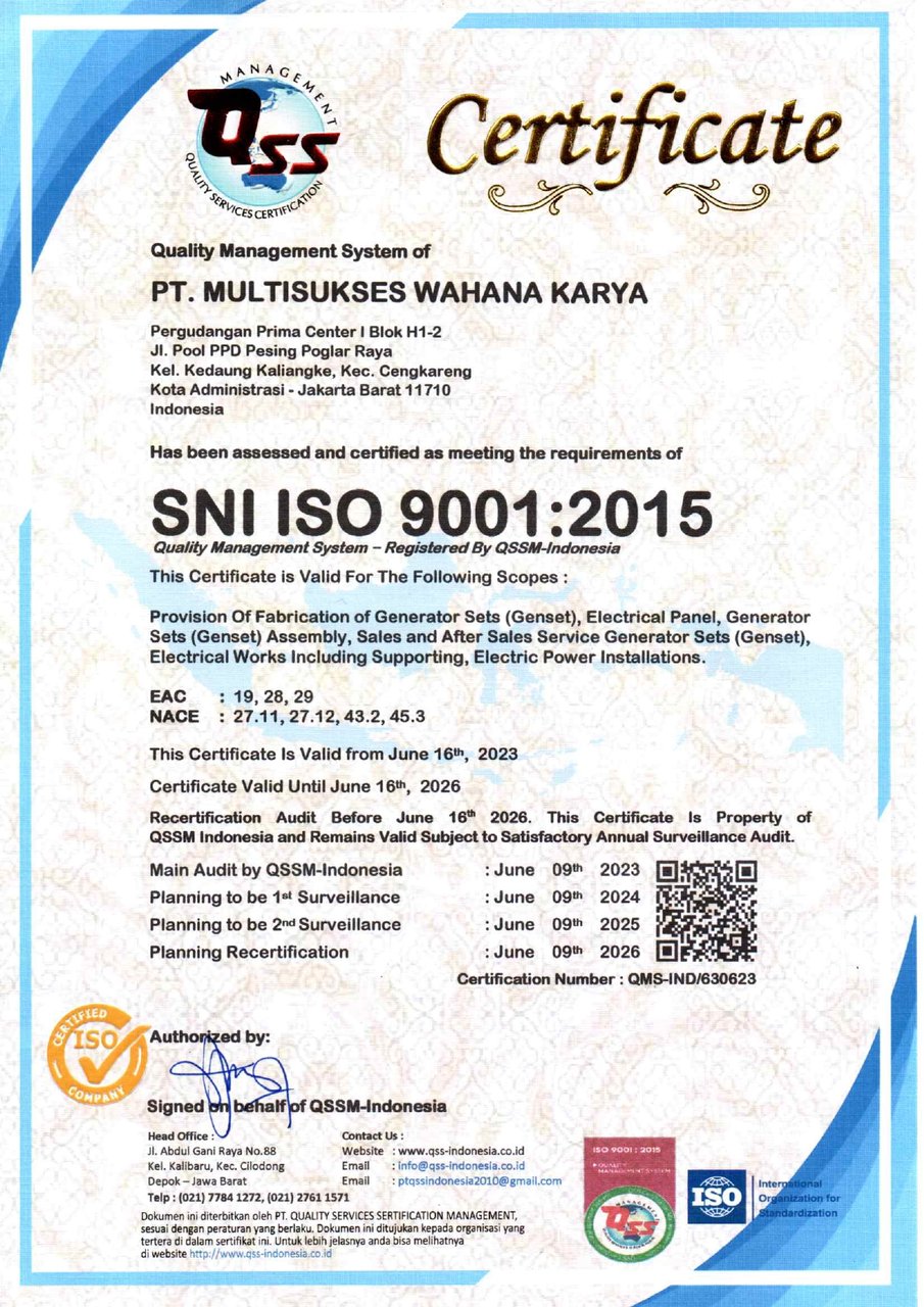 sertifkat iso highlander